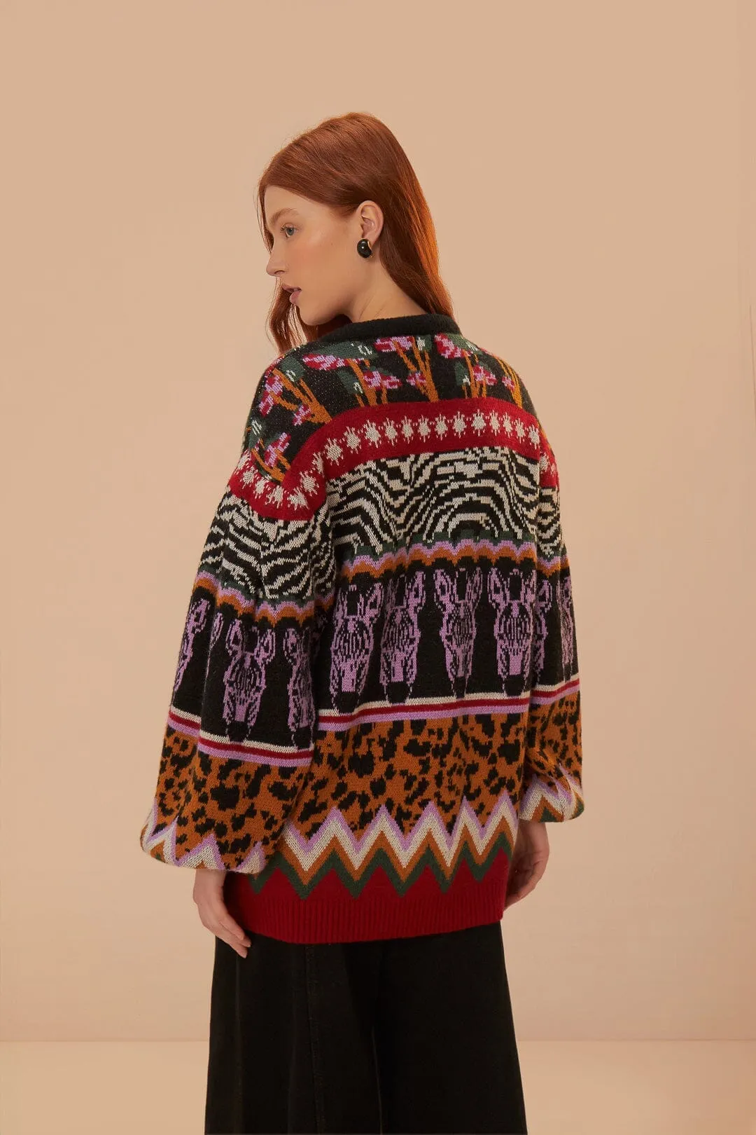 Zebra Ainika Knit Sweater Compressed Stitch