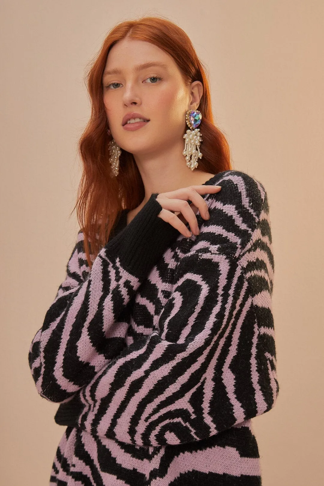 Zebra Skin Knit Sweater Winter Days Tubular Knit Structure