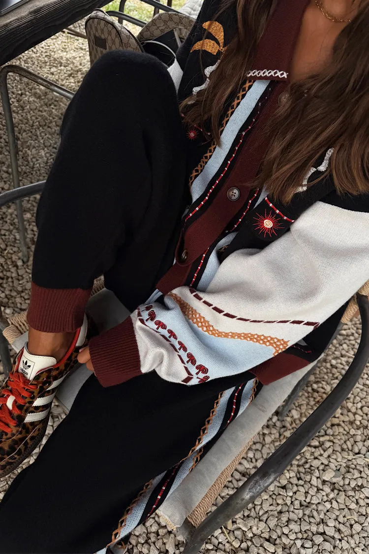 Geometric Knit Jogger Flexible Side Gusset Lightwear Look